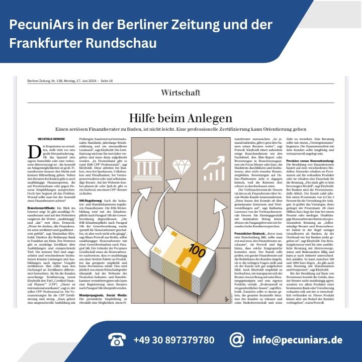 Hilfe beim Anlegen – Unser Interview in der Berliner Zeitung und der Frankfurter Rundschau (17.06.2024)